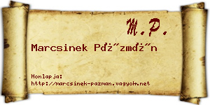Marcsinek Pázmán névjegykártya